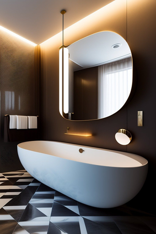 Mirrors and tub