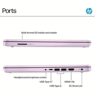 HP 14" HD Business Laptop – Honey Lavender | Windows 11 S | Intel Processor N150 | 16GB RAM | Wi-Fi 6 | Up to 12 Hours Battery
