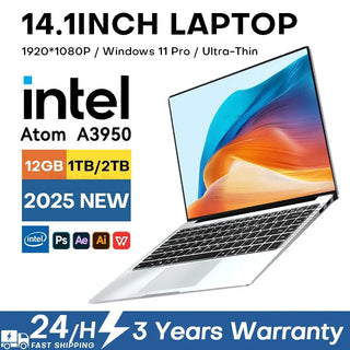 Ultra Slim 14.1" Windows 11 Laptop (Intel A3950, 12GB RAM, up to 2TB SSD)