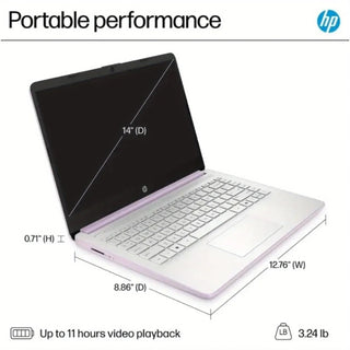 HP 14" HD Business Laptop – Honey Lavender | Windows 11 S | Intel Processor N150 | 16GB RAM | Wi-Fi 6 | Up to 12 Hours Battery
