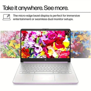 HP 14" HD Business Laptop – Honey Lavender | Windows 11 S | Intel Processor N150 | 16GB RAM | Wi-Fi 6 | Up to 12 Hours Battery