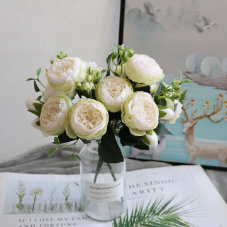 Silk Peony Bloom Bundle – 5-Head Artificial Flower Bunch
