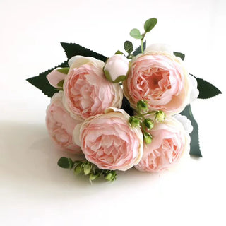 Silk Peony Bloom Bundle – 5-Head Artificial Flower Bunch