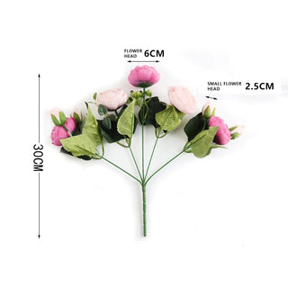 Silk Peony Bloom Bundle – 5-Head Artificial Flower Bunch