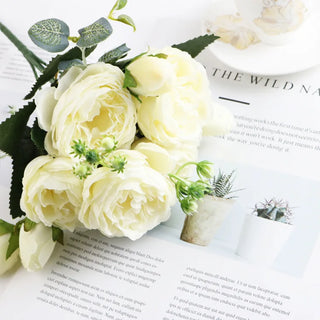 Silk Peony Bloom Bundle – 5-Head Artificial Flower Bunch