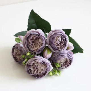 Silk Peony Bloom Bundle – 5-Head Artificial Flower Bunch
