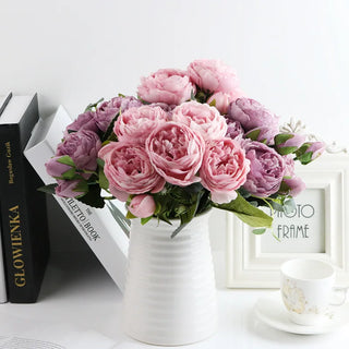 Silk Peony Bloom Bundle – 5-Head Artificial Flower Bunch