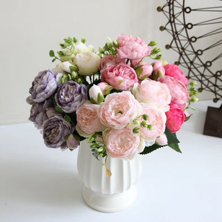 Silk Peony Bloom Bundle – 5-Head Artificial Flower Bunch