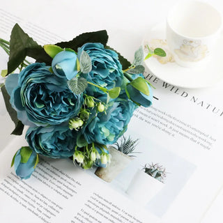 Silk Peony Bloom Bundle – 5-Head Artificial Flower Bunch