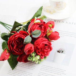 Silk Peony Bloom Bundle – 5-Head Artificial Flower Bunch