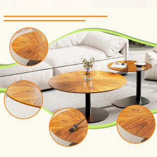 VistaNest 2-Piece Round Coffee Table Set