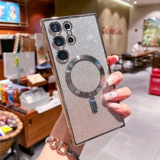 Luxury Glitter Magnetic Phone Case for Samsung Galaxy – Magsafe Compatible