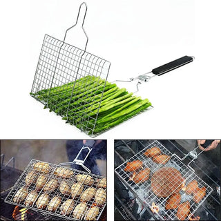 Stainless Steel BBQ Vegetable Mesh Grilling Basket