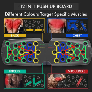 PowerBoard Pro Foldable Push-Up System with Resistance Bands