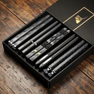 Luxury Chopsticks Gift Set – Nordic-Style Alloy Non-Slip Heat-Resistant Reusable Chopsticks