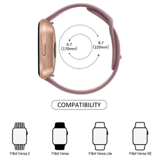 Silicone Watch Band Compatible with Fitbit Versa 2 – Soft Sport Replacement Strap, Adjustable Wristband for Men & Women