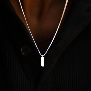 EManco Men's Stainless Steel, Gold Plated Ingot Necklace