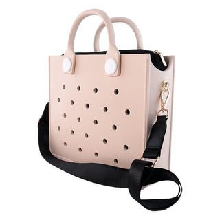 Compact EVA Shoulder Bag – Waterproof Tote & Handbag with Charm Holes