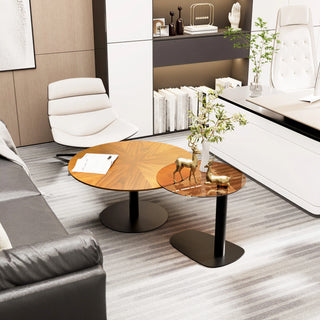 VistaNest 2-Piece Round Coffee Table Set