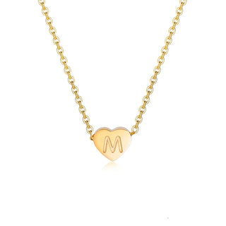 Cazador Stainless Steel Initial Letter Heart Pendant