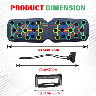 PowerBoard Pro Foldable Push-Up System with Resistance Bands