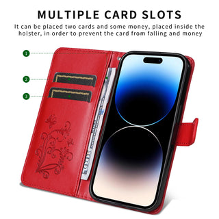 Butterfly PU Leather Wallet Case for iPhone