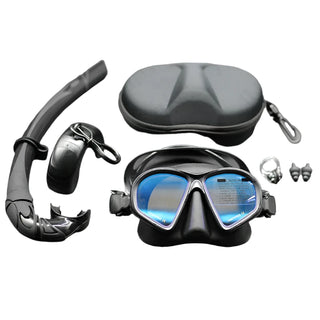 JUNHAIINS Tempered Glass Freediving Mask Snorkeling Set