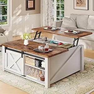 SaddleCreek 31.5'' Ranch Lift-Top Coffee Table with Hidden Storage and Adjustable Shelves