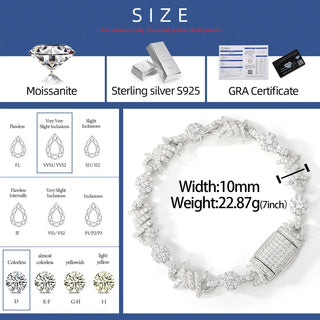Bling Iced Out Moissanite Thorns Bracelet