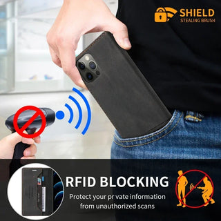 Anti-Theft Wallet Flip Leather Case