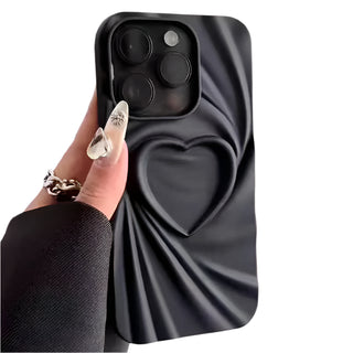 Fashion Fold Wrinkle 3D Love Heart Case