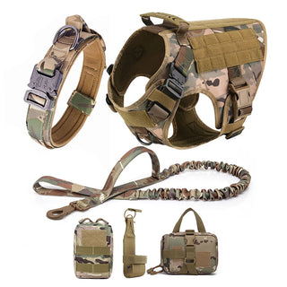 Heavy-Duty 6-Piece Tactical Dog Harness and Leash Set