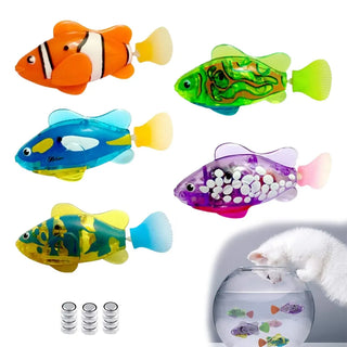 Interactive LED Swimming Robot Fish Cat Toy