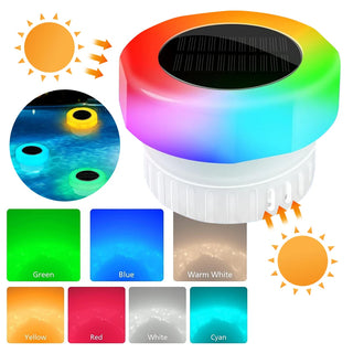 Solar Pool Chlorine Floater with Colorful Nighttime Illumination