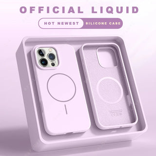 Magnetic Soft Silicone Magsafe Case with Lanyard for iPhone 11–16 Series