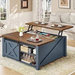 SaddleCreek 31.5'' Ranch Lift-Top Coffee Table with Hidden Storage and Adjustable Shelves