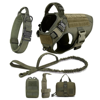 Heavy-Duty 6-Piece Tactical Dog Harness and Leash Set