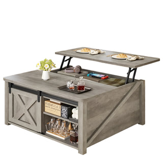 SaddleCreek 31.5'' Ranch Lift-Top Coffee Table with Hidden Storage and Adjustable Shelves