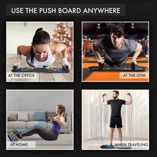 PowerBoard Pro Foldable Push-Up System with Resistance Bands