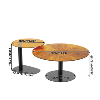 VistaNest 2-Piece Round Coffee Table Set