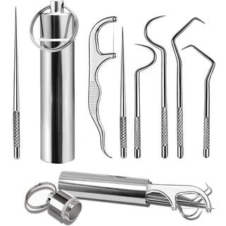 BAIRIS 7PC Metal Toothpick and Tooth CleaningKit