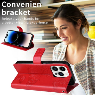 Butterfly PU Leather Wallet Case for iPhone