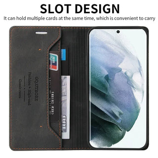 Anti-Theft Wallet Flip Leather Case