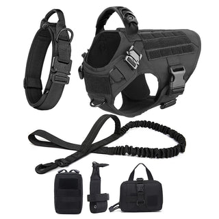 Heavy-Duty 6-Piece Tactical Dog Harness and Leash Set
