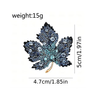 Luxury Maple Leaf Crystal Brooch – Sparkling Rhinestone Leaf Pin for Women, Autumn Winter Fashion Jewelry Gift