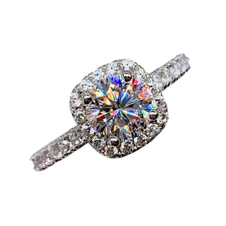 Lumineux Moissanite Halo Ring