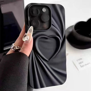 Fashion Fold Wrinkle 3D Love Heart Case