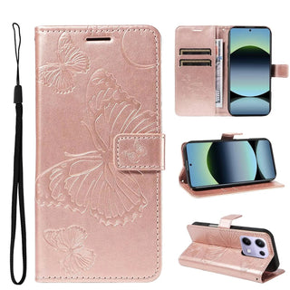 Butterfly PU Leather Wallet Case for iPhone