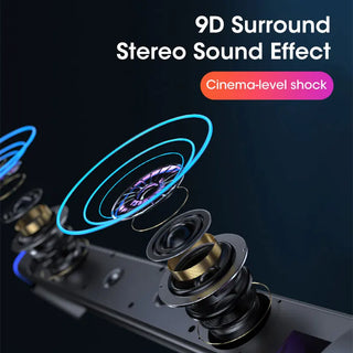 4D Computer/TV Speaker Bar – Stereo Sound Subwoofer