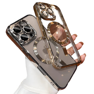 Luxury Magnetic Clear Case with Lens Protection – For iPhone 11–16 Series